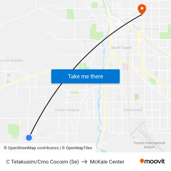 C Tetakusim/Cmo Cocoim (Se) to McKale Center map