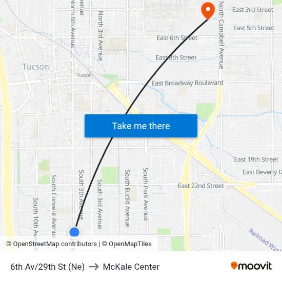 6th Av/29th St (Ne) to McKale Center map
