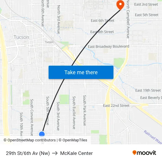 29th St/6th Av (Nw) to McKale Center map
