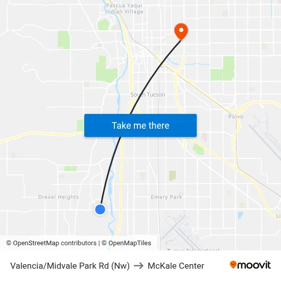 Valencia/Midvale Park Rd (Nw) to McKale Center map
