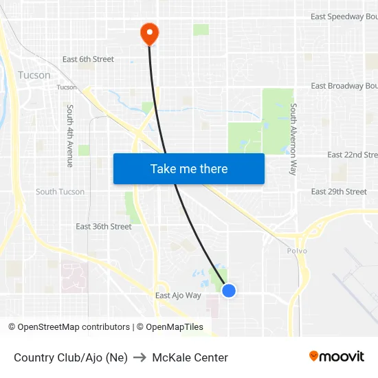 Country Club/Ajo (Ne) to McKale Center map