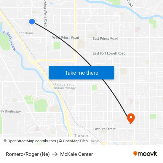 Romero/Roger (Ne) to McKale Center map