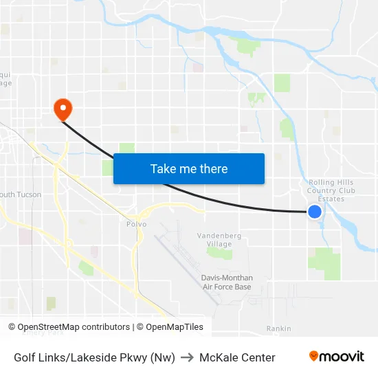 Golf Links/Lakeside Pkwy (Nw) to McKale Center map