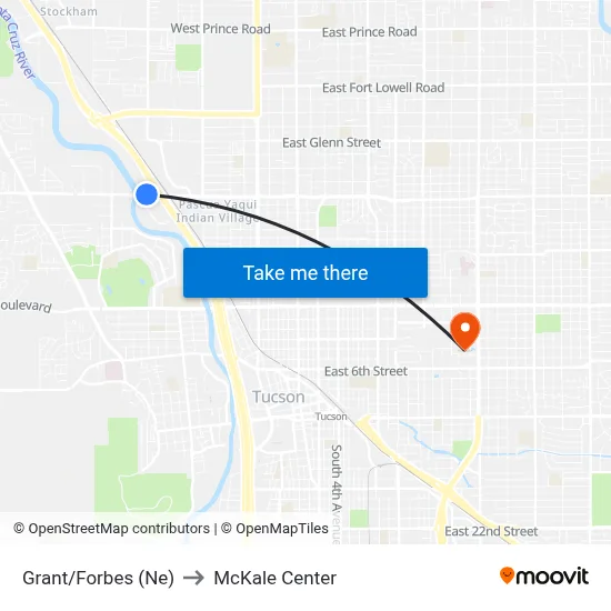 Grant/Forbes (Ne) to McKale Center map