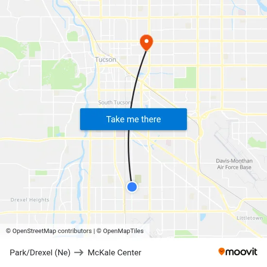 Park/Drexel (Ne) to McKale Center map