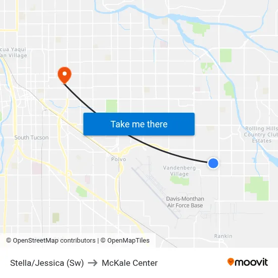 Stella/Jessica (Sw) to McKale Center map