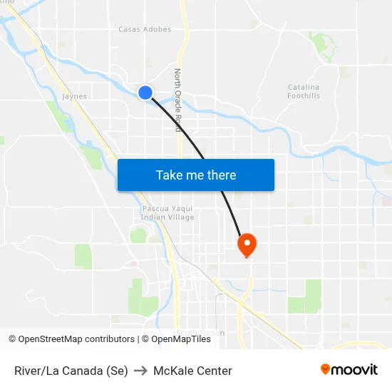 River/La Canada (Se) to McKale Center map