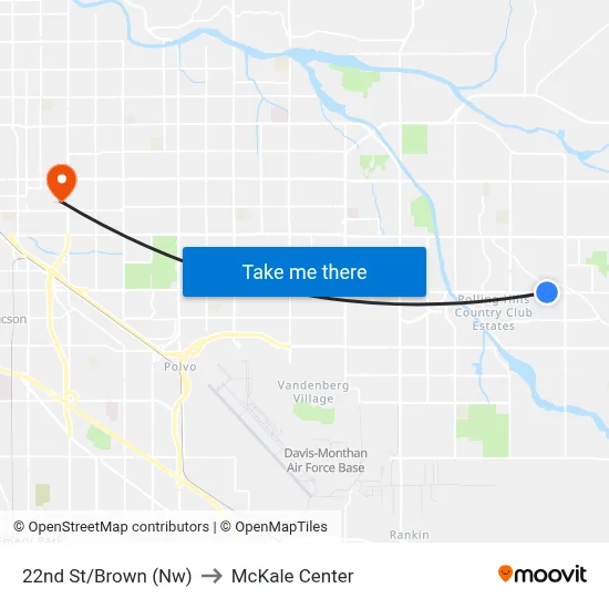 22nd St/Brown (Nw) to McKale Center map