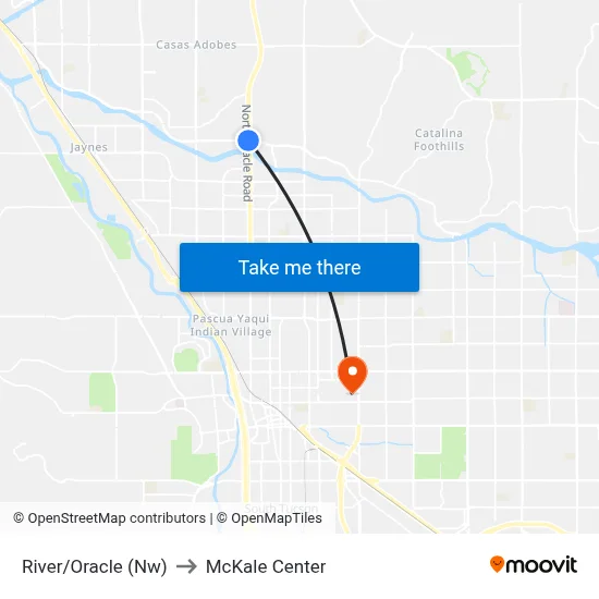 River/Oracle (Nw) to McKale Center map