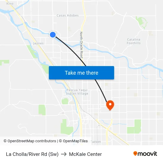 La Cholla/River Rd (Sw) to McKale Center map