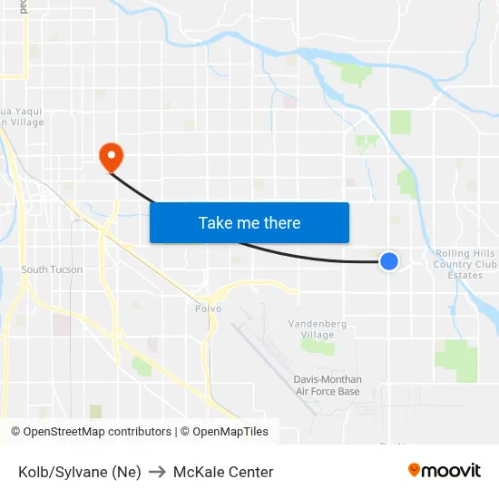 Kolb/Sylvane (Ne) to McKale Center map