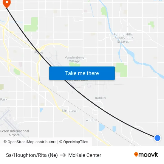 Ss/Houghton/Rita (Ne) to McKale Center map