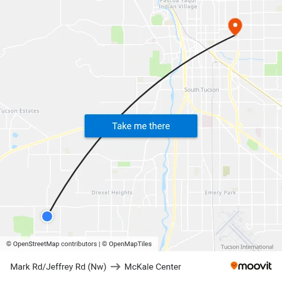 Mark Rd/Jeffrey Rd (Nw) to McKale Center map