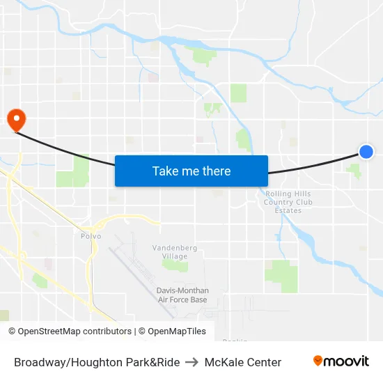 Broadway/Houghton Park&Ride to McKale Center map