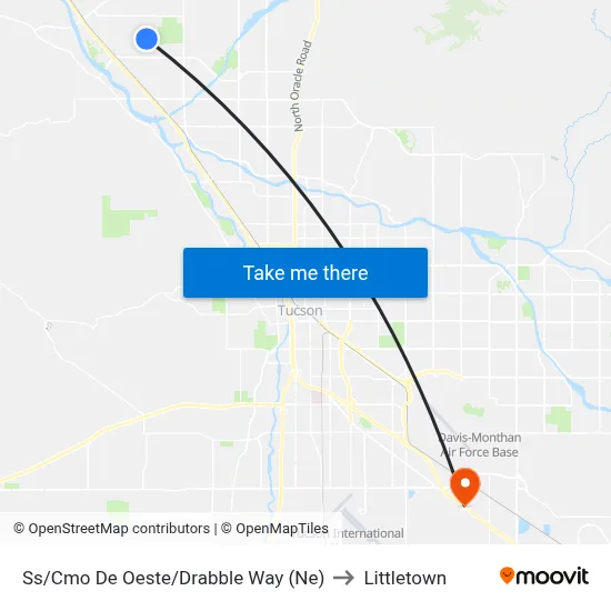 Ss/Cmo De Oeste/Drabble Way (Ne) to Littletown map