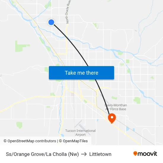 Ss/Orange Grove/La Cholla (Nw) to Littletown map