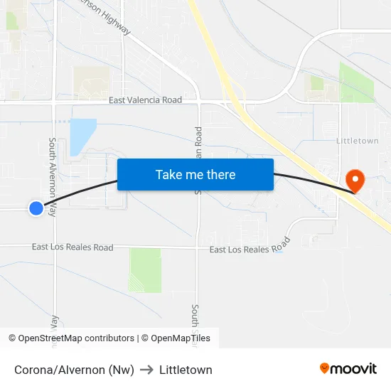 Corona/Alvernon (Nw) to Littletown map