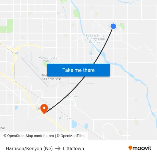 Harrison/Kenyon (Ne) to Littletown map