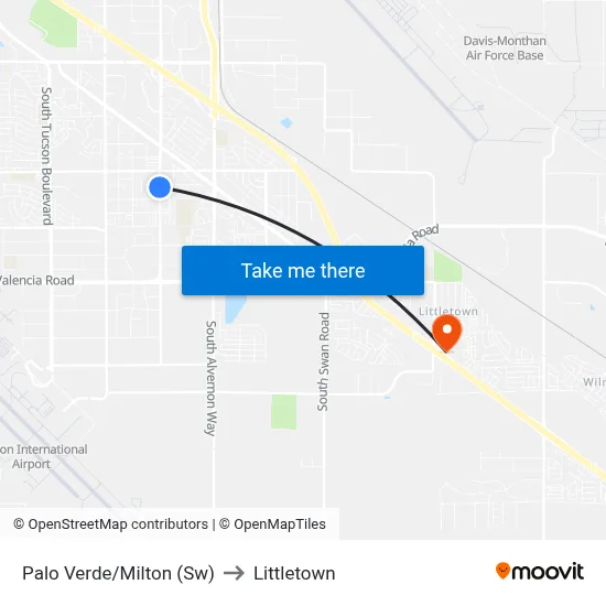 Palo Verde/Milton (Sw) to Littletown map