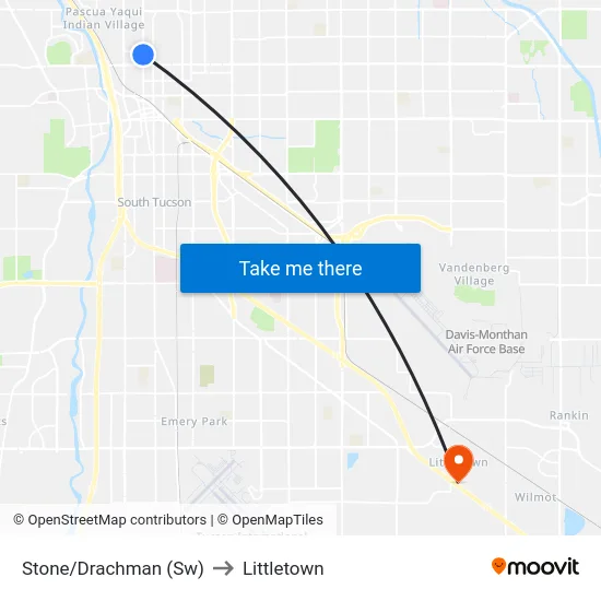 Stone/Drachman (Sw) to Littletown map