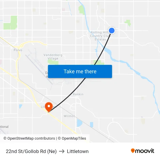 22nd St/Gollob Rd (Ne) to Littletown map
