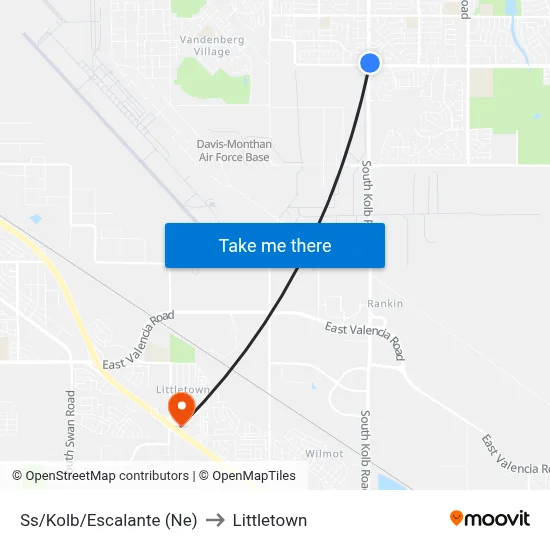 Ss/Kolb/Escalante (Ne) to Littletown map