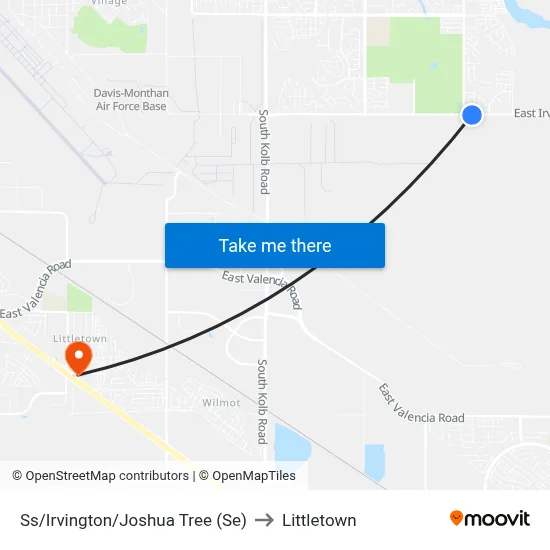 Ss/Irvington/Joshua Tree (Se) to Littletown map