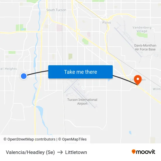 Valencia/Headley (Se) to Littletown map