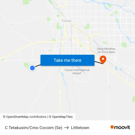 C Tetakusim/Cmo Cocoim (Se) to Littletown map