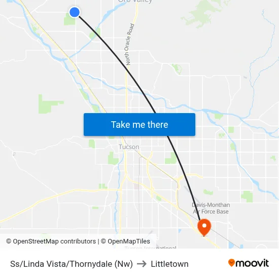 Ss/Linda Vista/Thornydale (Nw) to Littletown map