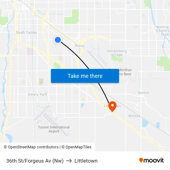 36th St/Forgeus Av (Nw) to Littletown map