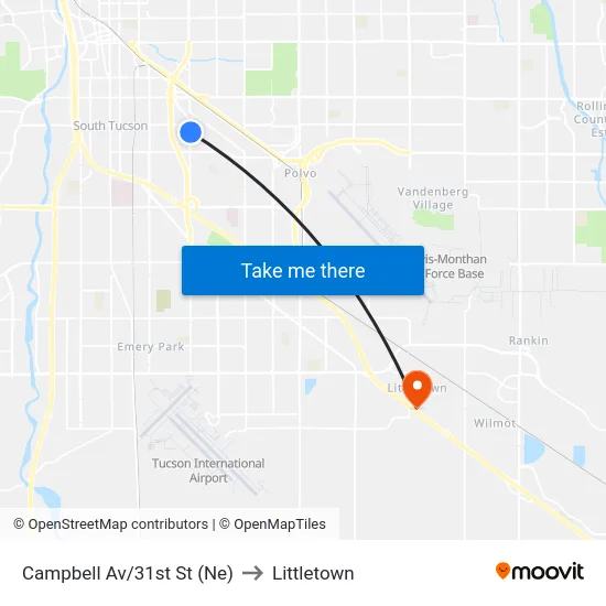 Campbell Av/31st St (Ne) to Littletown map