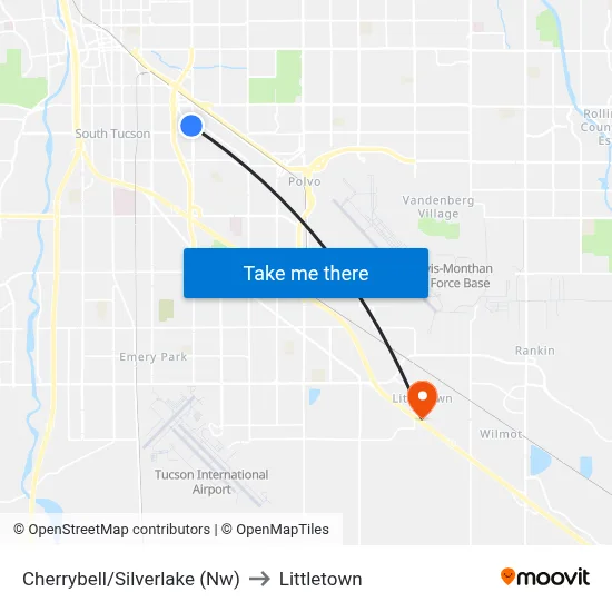 Cherrybell/Silverlake (Nw) to Littletown map