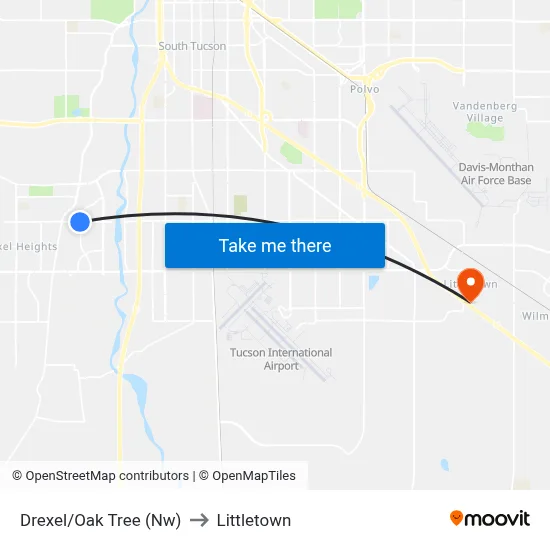 Drexel/Oak Tree (Nw) to Littletown map