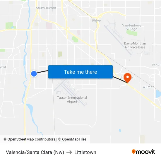Valencia/Santa Clara (Nw) to Littletown map