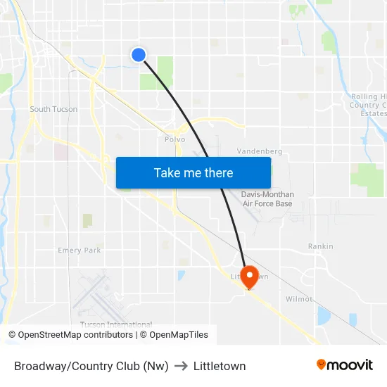 Broadway/Country Club (Nw) to Littletown map