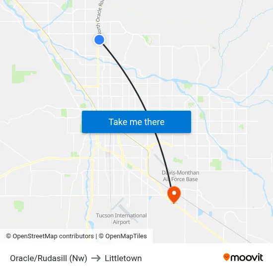 Oracle/Rudasill (Nw) to Littletown map