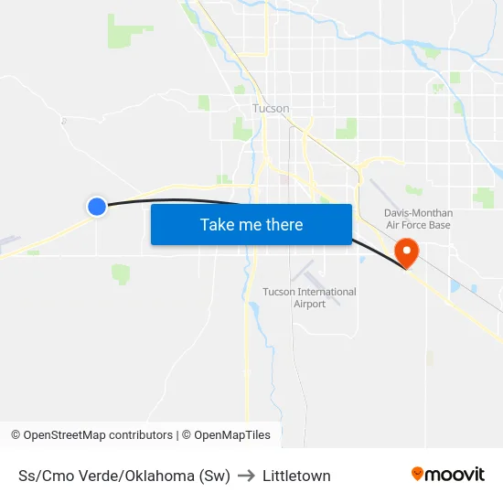 Ss/Cmo Verde/Oklahoma (Sw) to Littletown map