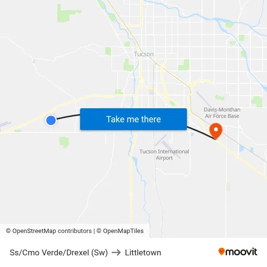 Ss/Cmo Verde/Drexel (Sw) to Littletown map