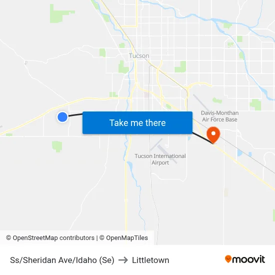 Ss/Sheridan Ave/Idaho (Se) to Littletown map