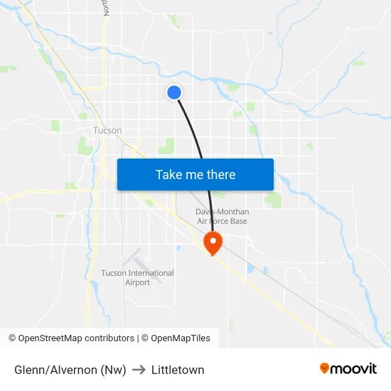 Glenn/Alvernon (Nw) to Littletown map