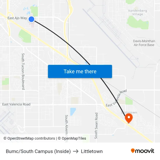 Bumc/South Campus (Inside) to Littletown map