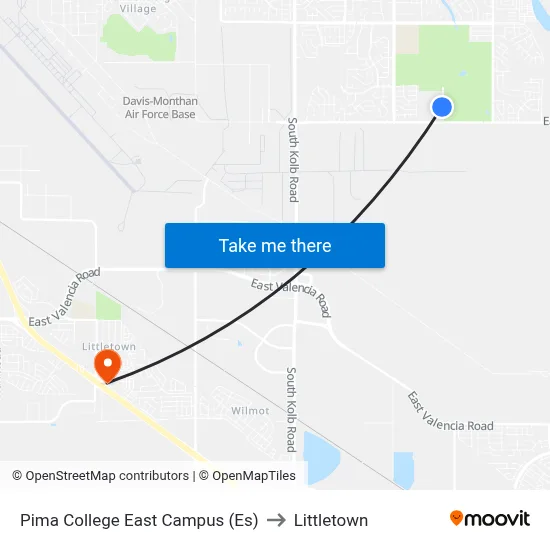 Pima College East Campus (Es) to Littletown map