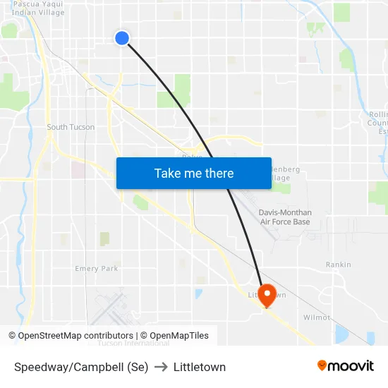 Speedway/Campbell (Se) to Littletown map