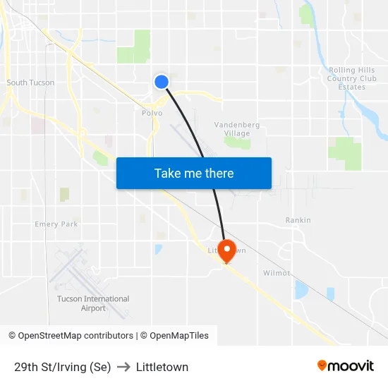 29th St/Irving (Se) to Littletown map