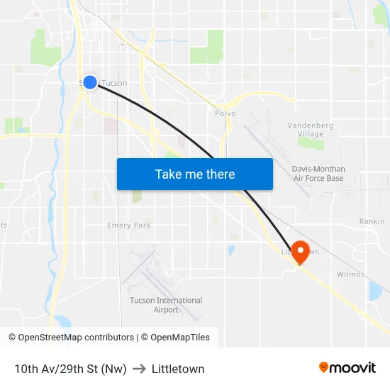 10th Av/29th St (Nw) to Littletown map