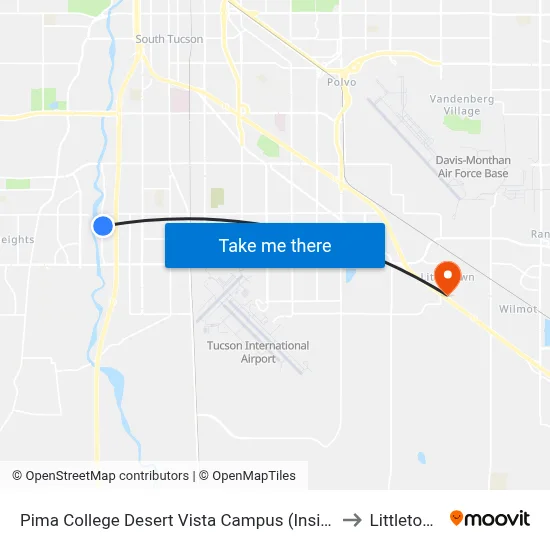 Pima College Desert Vista Campus (Inside) to Littletown map
