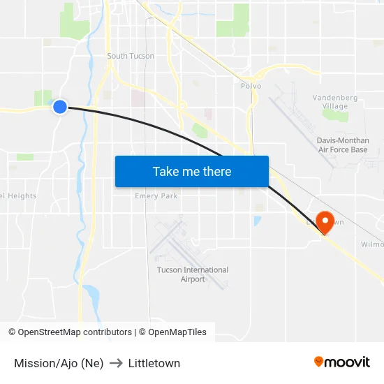 Mission/Ajo (Ne) to Littletown map