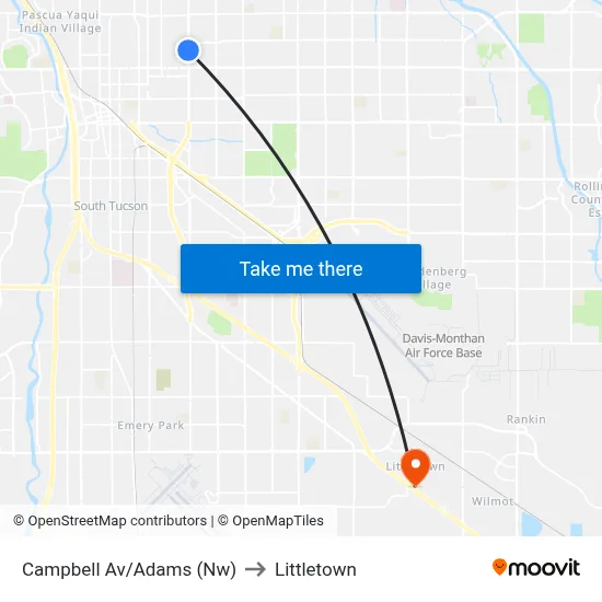 Campbell Av/Adams (Nw) to Littletown map