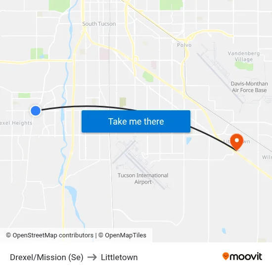 Drexel/Mission (Se) to Littletown map